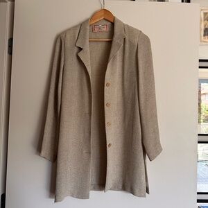 Women's Vintage Beige Long Blazer